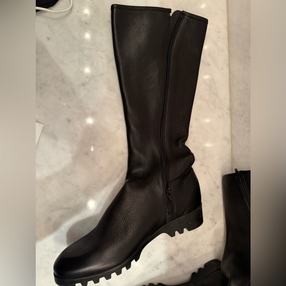 Arche Elegant Black Leather Heeled Boots Size 38 (7)